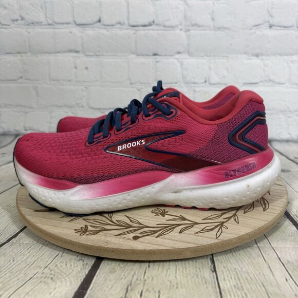 Brooks Glycerin 21 Sneakers Women Size 9.5 Pink Raspberry Estate Blue Run Shoes - Picture 3 of 11
